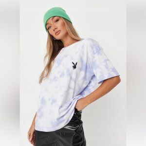Playboy x missguided size small oversized tie dye tshirt